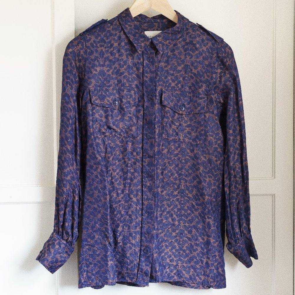 Sezane Armelle Leopard Print Shirt